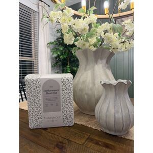 King Printed Performance 400 Thread Count Sheet Set Green Vine - Threshold: